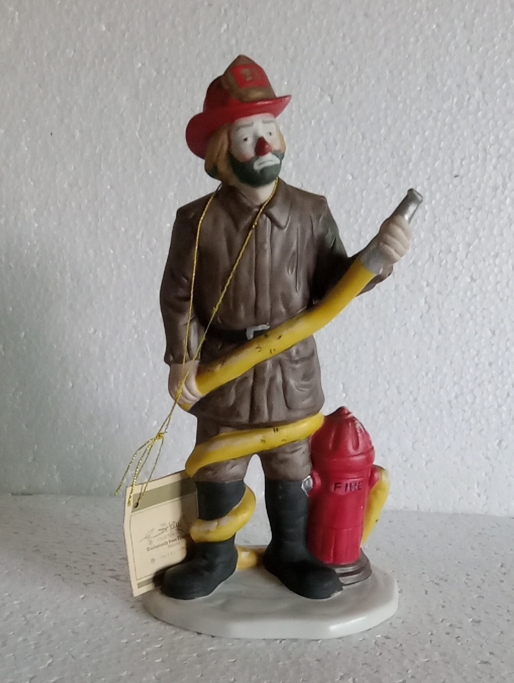 Vintage Emmett Kelly Jr.porcelain Firefighter Clown Figurine